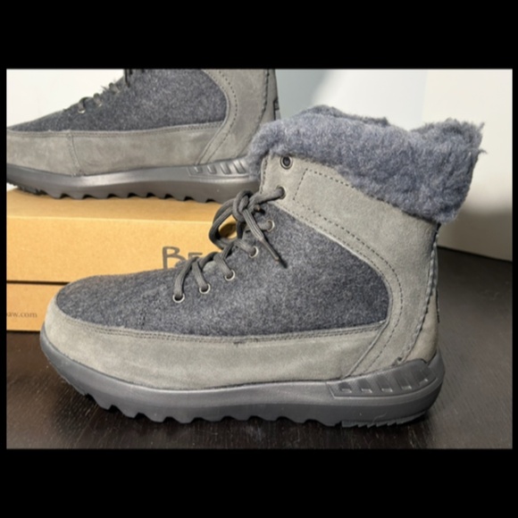 BEARPAW Cheryl Suede Wool Blend Lining Winter Boots Charcoal/Black Womans 10 - Picture 6 of 16
